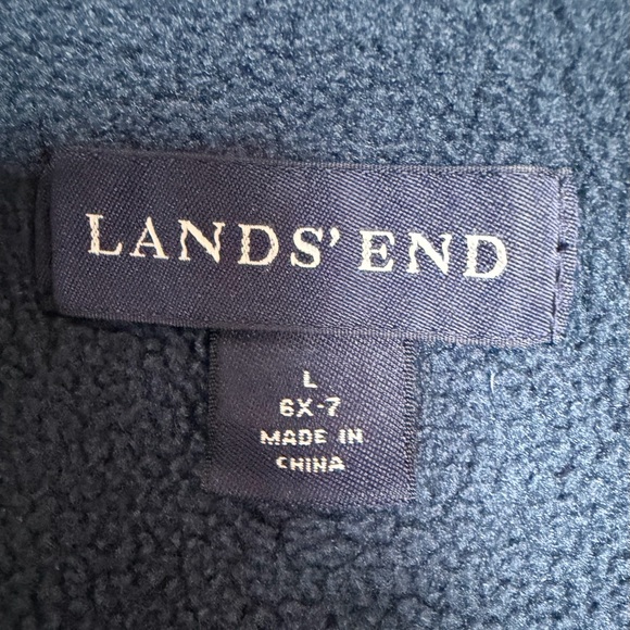 Lands' End Unisex Kids Maroon Blue Squall Jacket, Size 6X-7, MSRP $109 - Picture 4 of 5